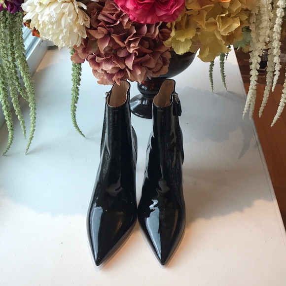 Prada Shoes - Prada Patent Leather Ankle Boots Size 6.5